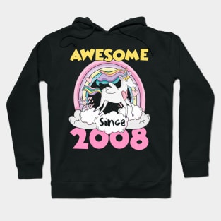 Cute Awesome Unicorn 2008 Funny Gift Pink Hoodie